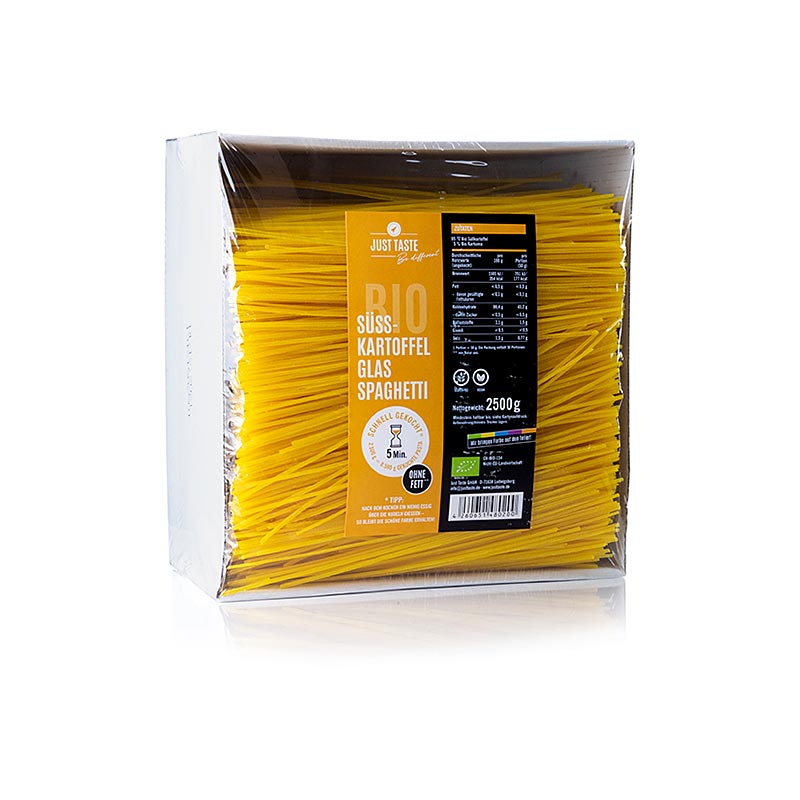 Just Taste Spaghetti di pasta di riso alla patata dolce gialla, senza glutine, biologici, 2,5 kg