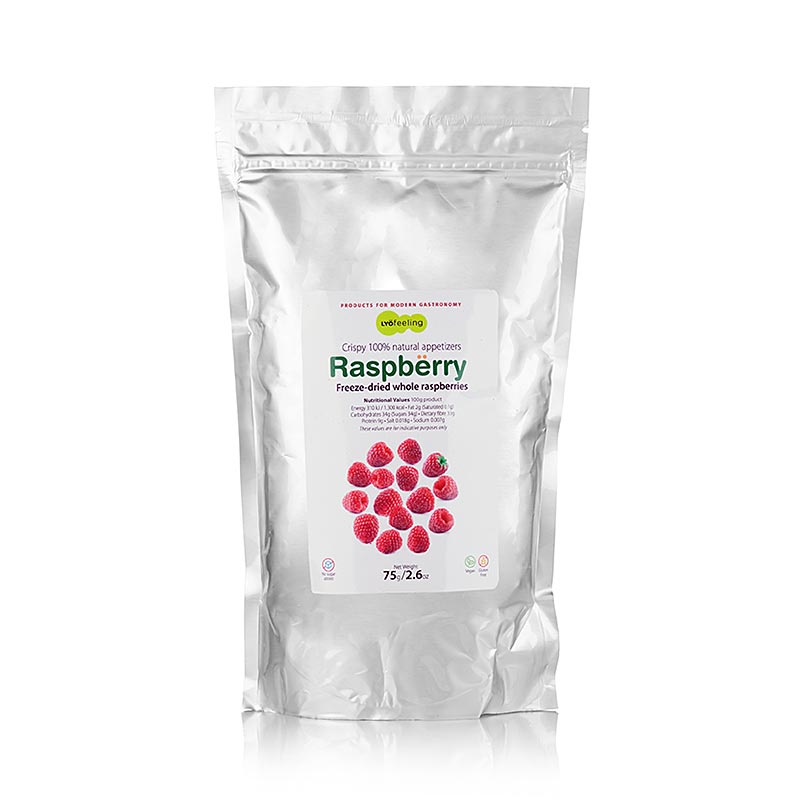 TÖUFOOD LYOFËELING RASPBËRRY, lamponi liofilizzati interi, 75 g