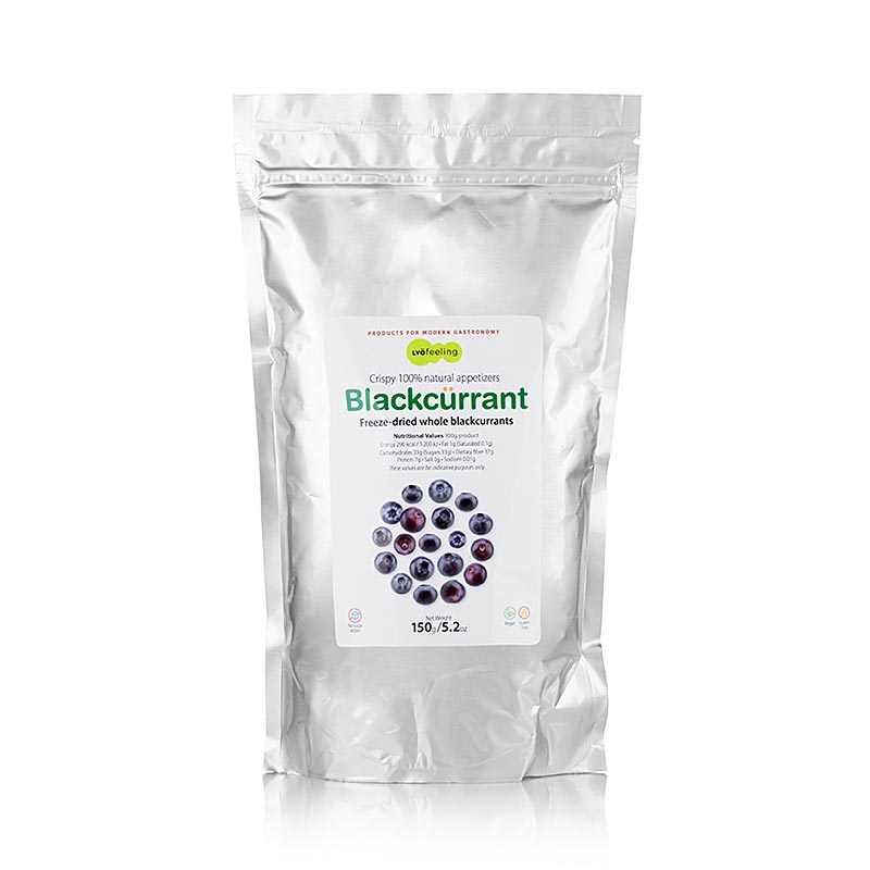 TÖUFOOD LYOFËELING BLACKCURRANT, ribes liofilizzato, intero, 150 g