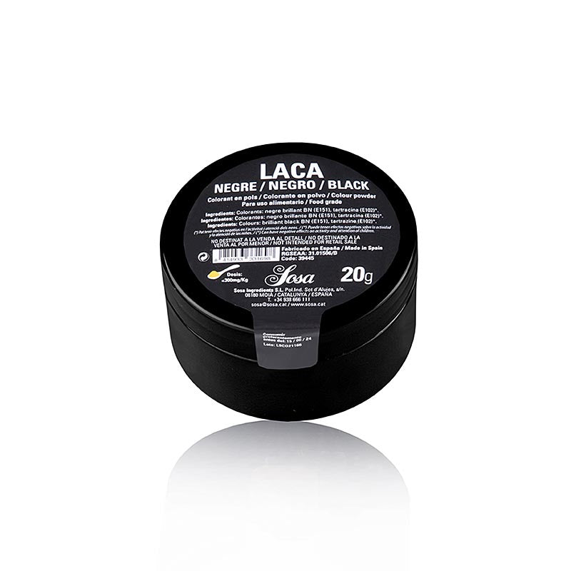 Colorante alimentare Sosa nero, in polvere, liposolubile (39445), 20 g