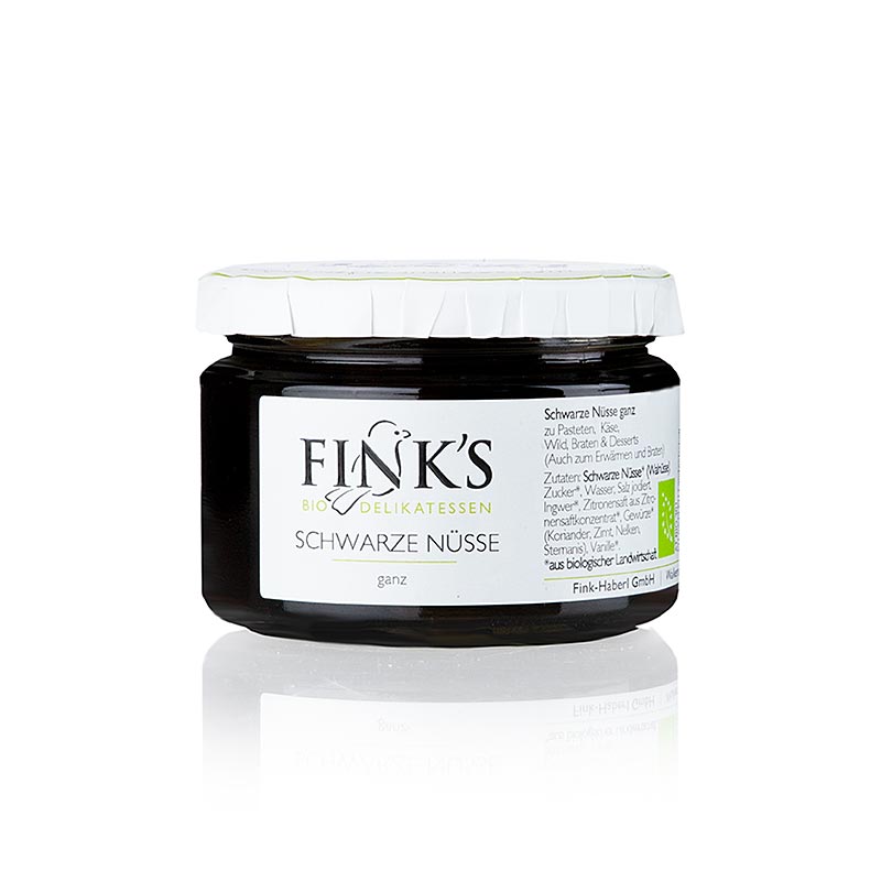 Noci nere (intere) in sciroppo forte, Finks Delikatessen, biologico, 270 g