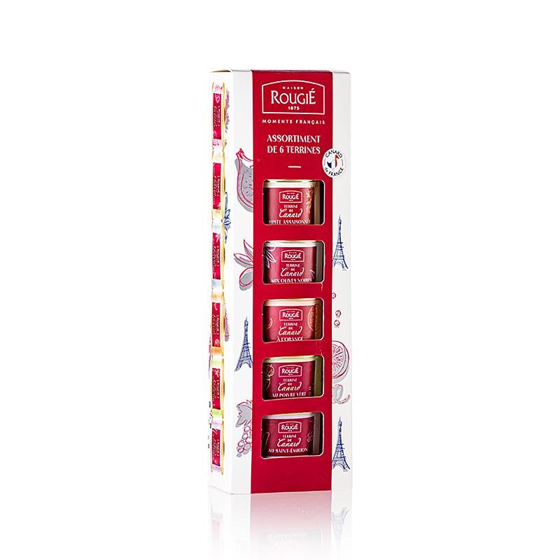Confezione regalo di terrine di anatra, 6 varietà, Rougie, 390 g, 6 x 65 g