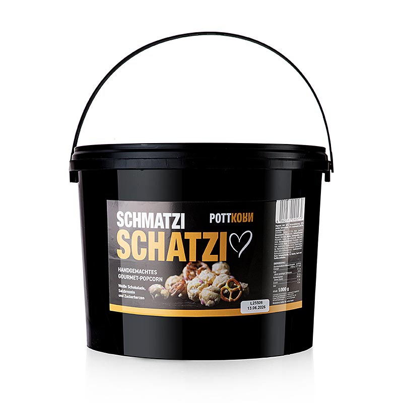 Pottkorn - Schmatzi Schatzi, pop-corn au chocolat blanc, bretzel, 1 kg
