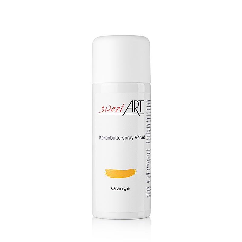 Beurre de cacao en spray, effet velours, orange, Sweet Art, 400 ml
