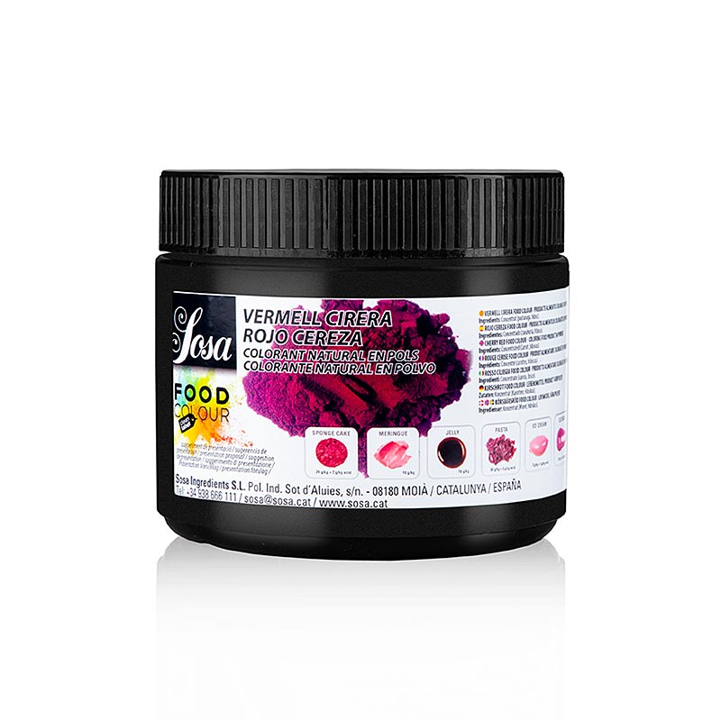 Sosa Colorante alimentare naturale rosso ciliegia, in polvere, completamente solubile (38629), 300 g