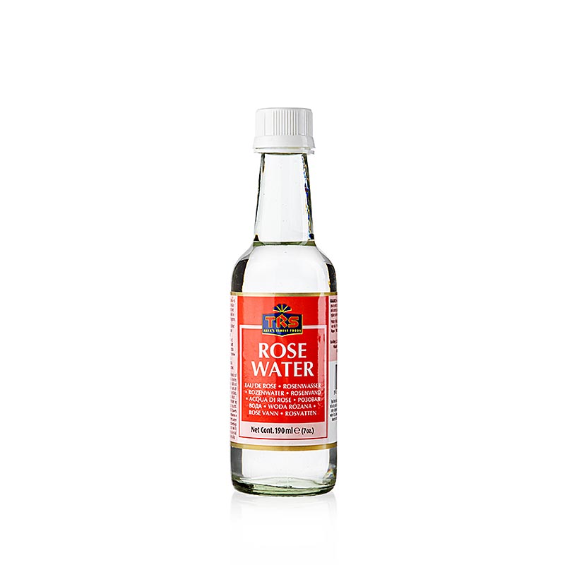 190 ml Flasche TRS Rosenwasser - feine Essenz aus Rosenblättern für Gerichte, Desserts und Getränke