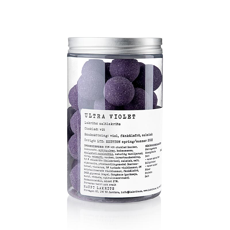 Haupt Réglisse ULTRA VIOLET, réglisse au sel & violettes, Suède, 250 g