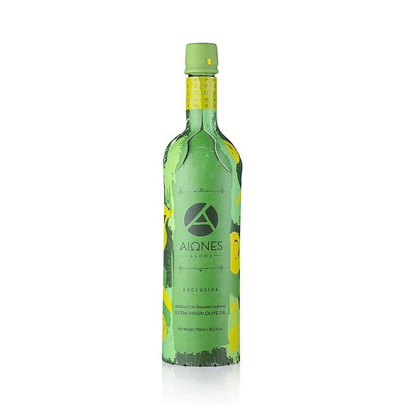 Olio d'oliva "AEONS", in bottiglia di carta, Grecia, biologico, 750 ml