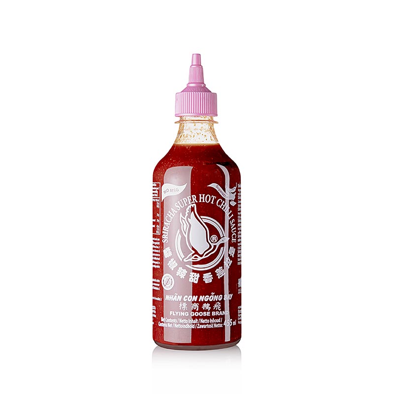 Salsa al peperoncino - Sriracha senza glutammato monosodico, molto piccante, Bottiglia con beccuccio, Flying Goose, 455 ml