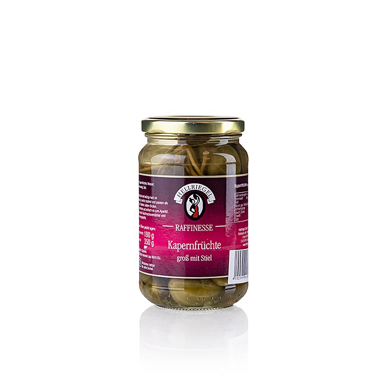 Hellriegel - Kapern-Früchte, groß mit Stiel, Raffinesse, 350 g