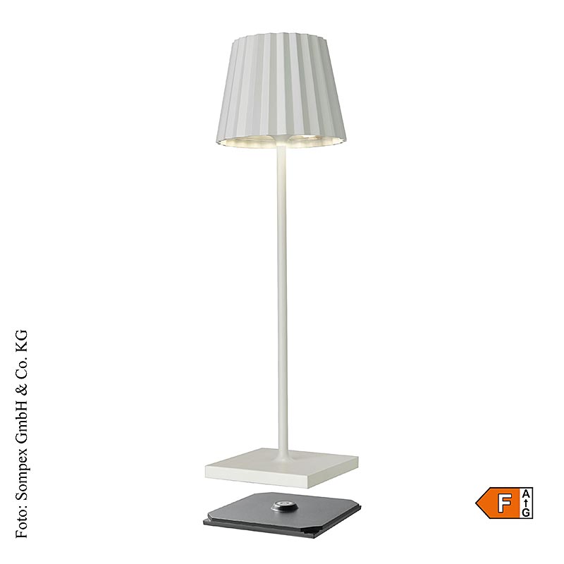 Tischleuchte "TROLL 2.0 Outdoor", mit Akku, 38x10x11cm, Alu, weiß (78170), 1 St