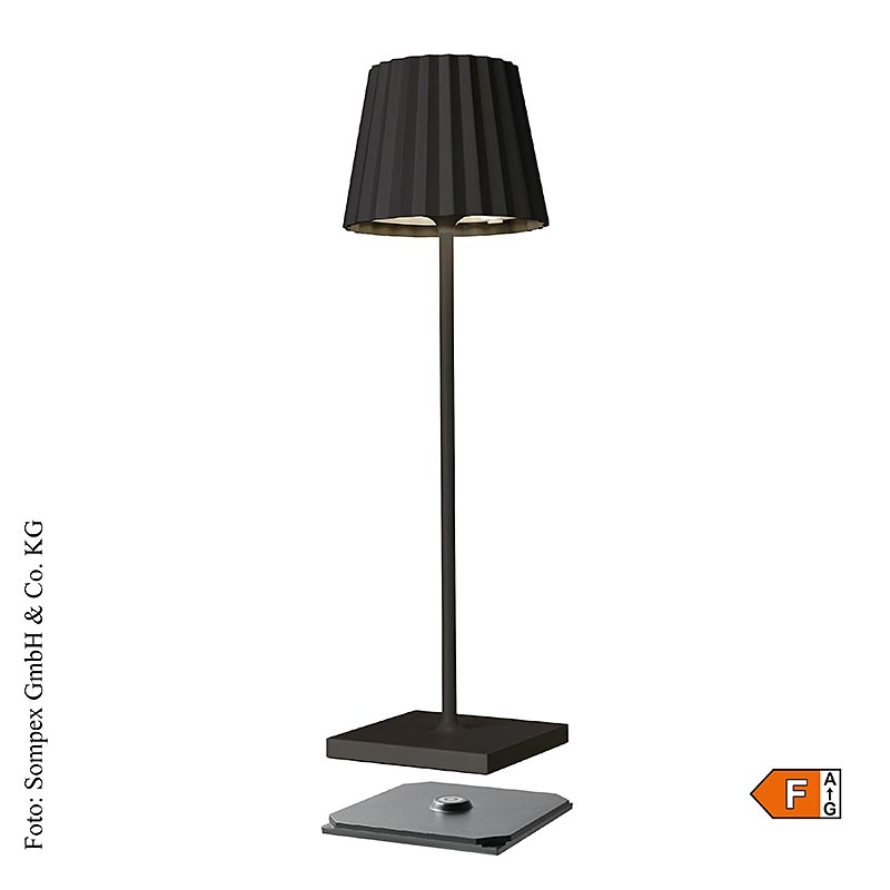 Lampada da tavolo "TROLL 2.0- Outdoor", con batteria ricaricabile, 38x10x11cm, alluminio, nero (78171), 1 pz.