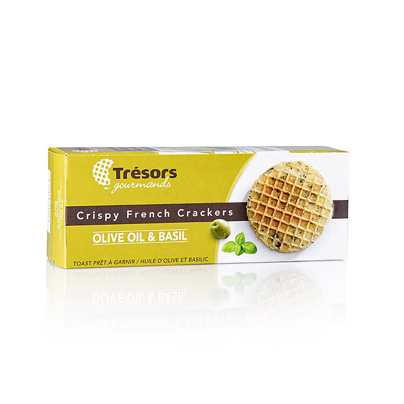 Barsnack Tresors - Mini-gaufrettes croustillantes Huile d'olive au basilic, 95 g