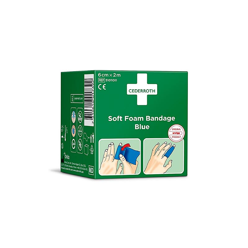Cederroth - Benda morbida in schiuma, blu, 6 cm x 2 m (51011011), 2 m