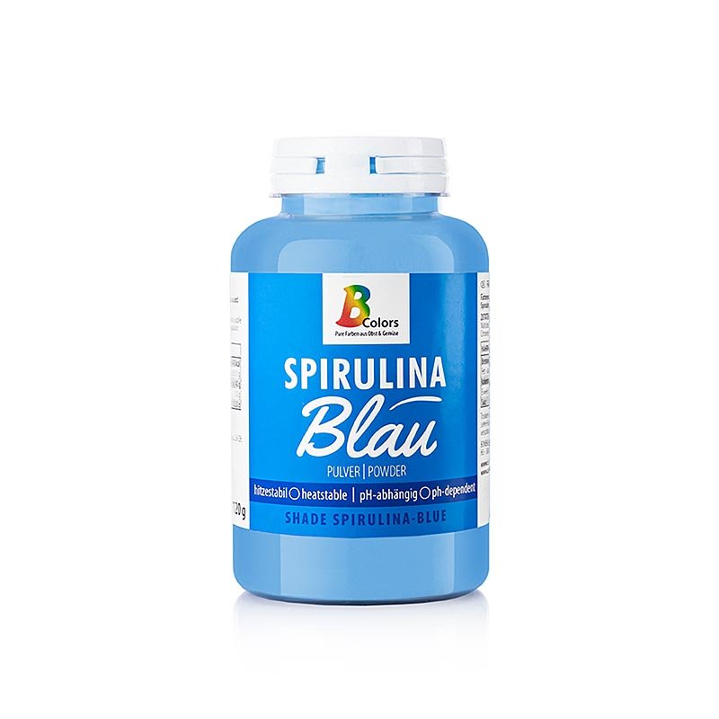 BColors Lebensmittelfarbe - Spirulina Blau, Pulver, fett - & wasserlöslich, vegan, 120 g | Lebensmittelzusatzstoffe | thungourmet