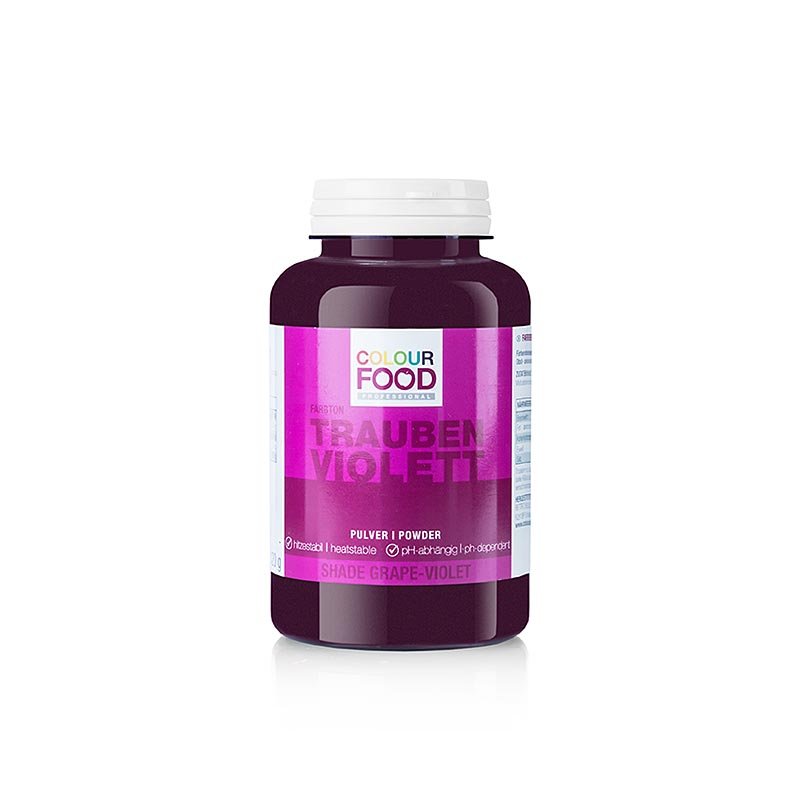 BColors Lebensmittelfarbe - Trauben Violett, Pulver, fett - & wasserlöslich, vegan, 120 g | Lebensmittelzusatzstoffe | thungourmet