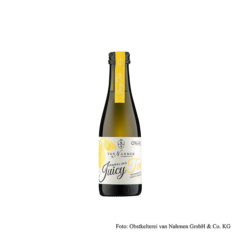 van Nahmen - Sparkling Juicy Tea - Tè bianco Tè Vaniglia di Tahiti - Mela cotogna, BIO, 200 ml