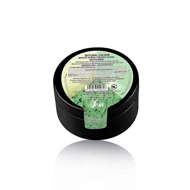 Sosa Colorante alimentare naturale verde menta, in polvere, solubile in acqua, 40 g