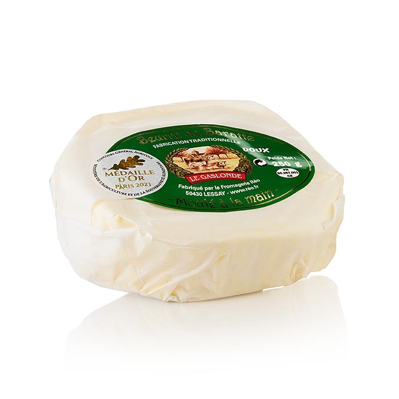 Isigny - Naturbutter "Beurre de Baratte Moule Main" Doux, Le Gaslonde, Frankreich, 250 g