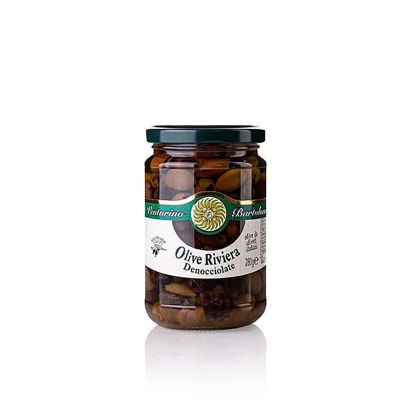 Olives Venturino Denocciolate Riviera à Huile d'olive, dénoyautées, 280 g