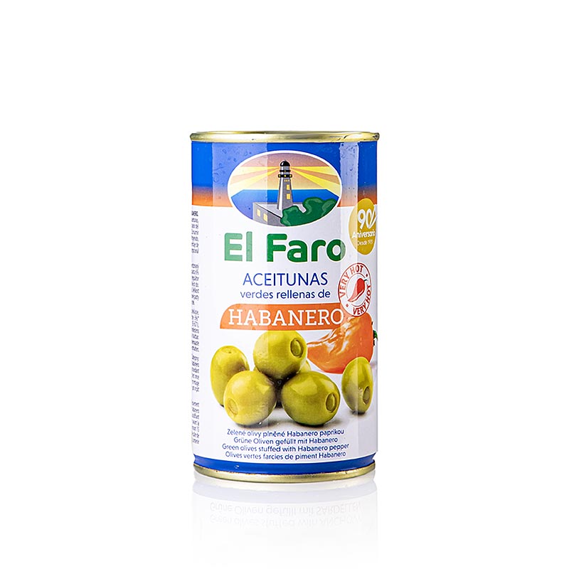 Olives vertes, au piment Habanero, El Faro, 350 g