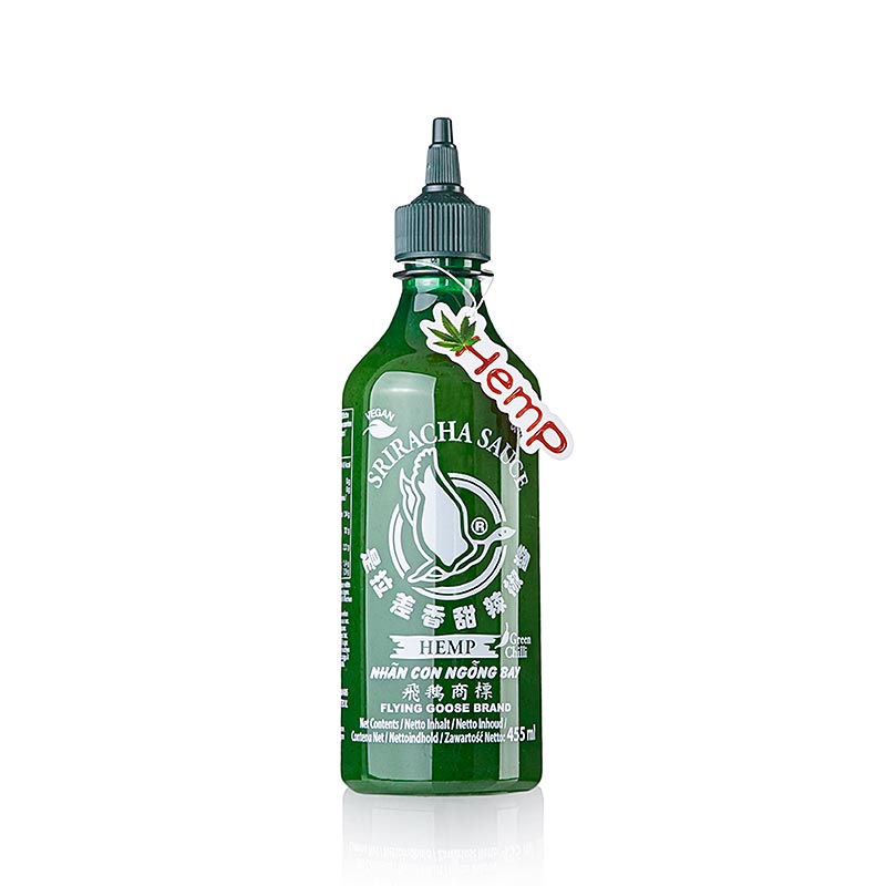 Salsa al peperoncino Sriracha, con canapa, Flying Goose, 445 ml