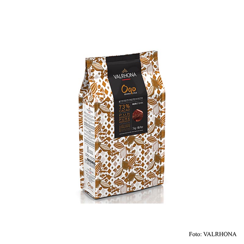 Valrhona OQO, copertura a base di fave di cacao intere, 73% Cacao, panetto (40981), 3 kg