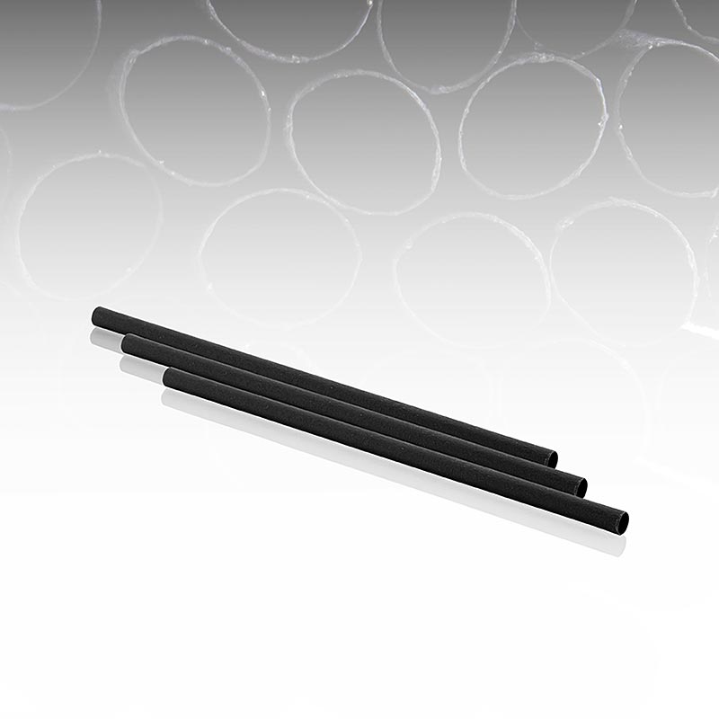 Natur Trinkhalme Black "Pomom", L 15cm, Ø 8mm, 200 St