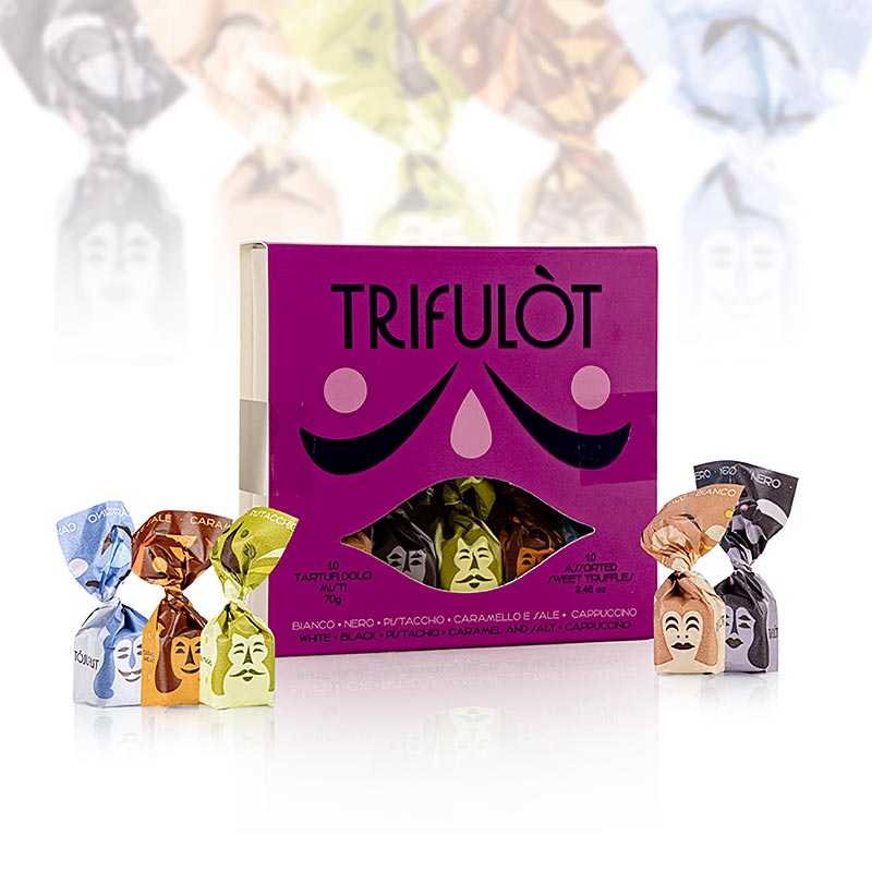 Tartuflanghe Mini pralines aux truffes "trifulòt", 5 sortes 70 g, 10 pcs