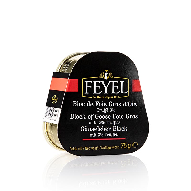 Bloc de foie gras d'oie, truffé, Feyel, 75 g