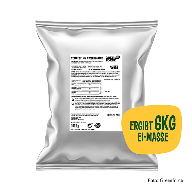 Miscela Greenforce per uova vegane, a base di ceci, halal, 1 kg