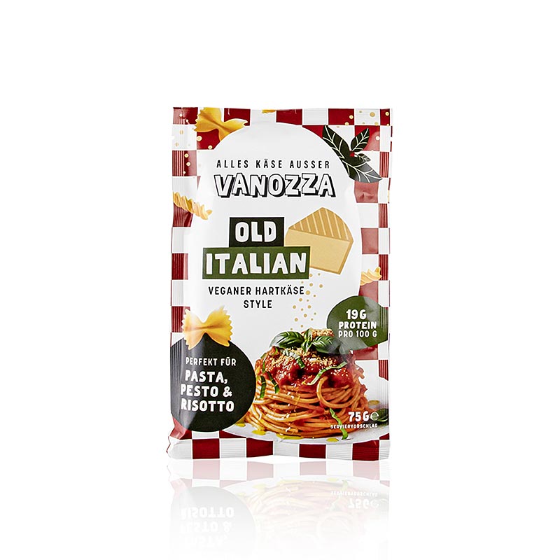 Vanozza - Old Italian, alternativa vegana al formaggio a pasta dura, 75 g
