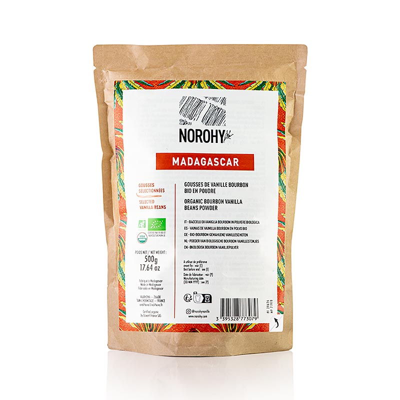 Valrhona - Norohy - Poudre de gousses de vanille de Madagascar, bio, 500 g