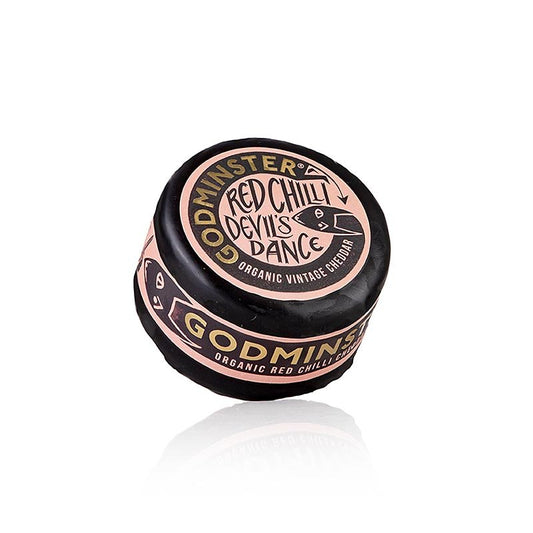 Red Chili Devils Dance - scharfer Cheddar Hartkäse, Godminster, BIO, 200 g | Käse | thungourmet