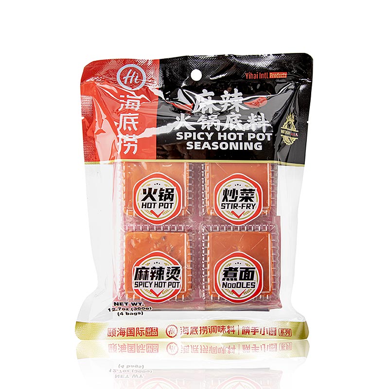 Assaisonnement pour fondue chinoise épicé, base pour soupe, Haidilao, 360 g, 4 pièces