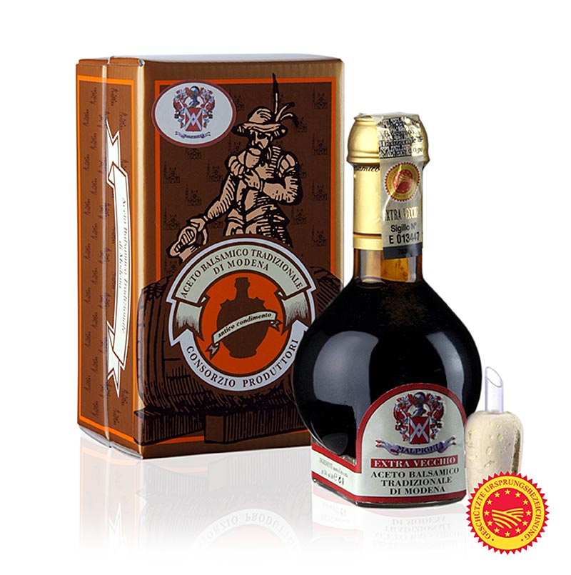 Aceto Balsamico Tradizionale di Modena DOP/g.U, Extravecchio, 25 J., Geschenkbox, Malpighi, 100 ml