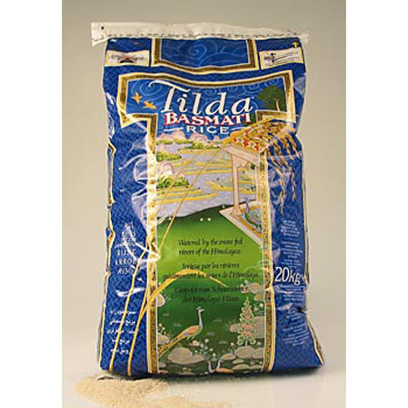 Riz Basmati, Tilda, dans un sac pratique à fermeture éclair, 20 kg
