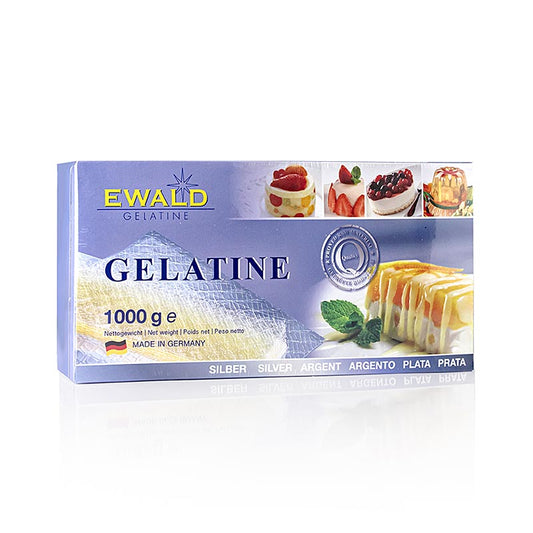 Gelatina di foglie - argento, 160 Bloom, 1 kg, circa 420 pezzi.