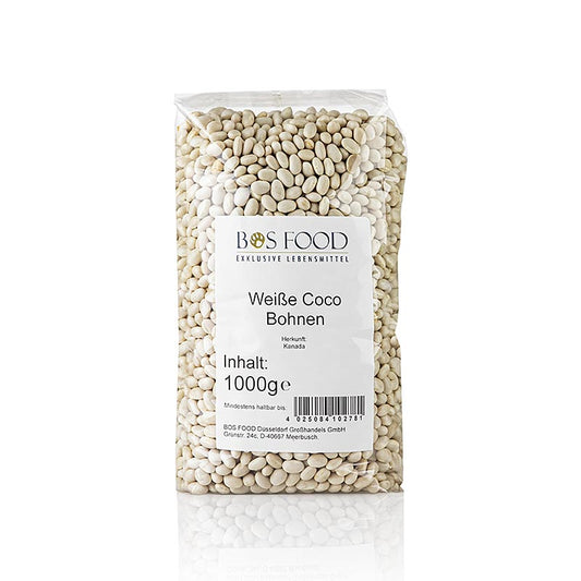 Cocobohnen, weiß und sehr klein, getrocknet, 1 kg