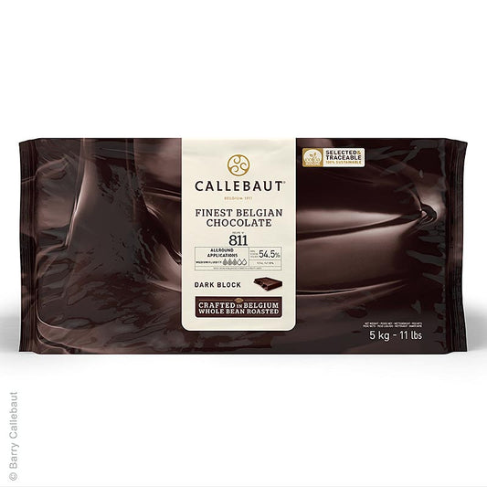 Callebaut - Zartbitterschokolade, Block, für Pralinen, 54,5% Kakao, 5 kg