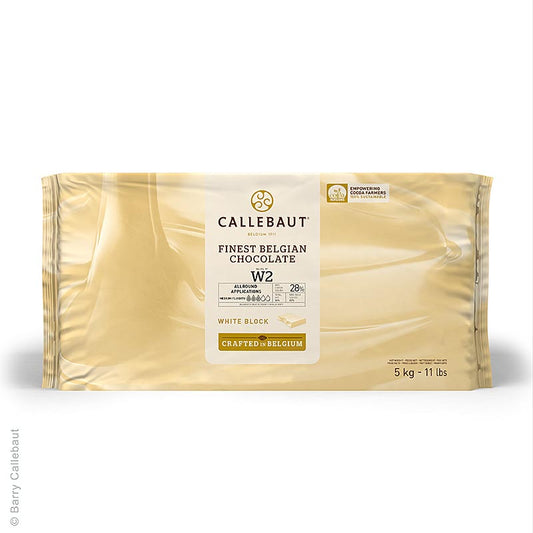 Callebaut - Weiße Schokolade, Block, 28% Kakaobutter, 22% Milch, 5 kg