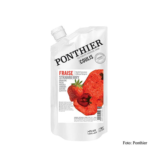 Ponthier - Coulis / Sauce - Mélange de fruits rouges, avec du sucre, 1 kg