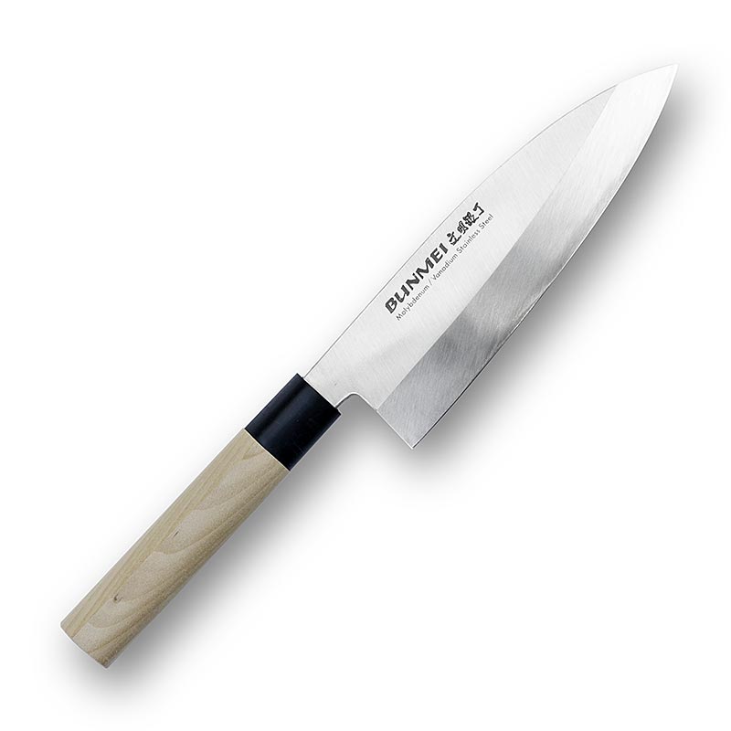Global Bunmei 1801-135 Couteau Deba, manche en bois Honoki,13,5cm, 1 pc