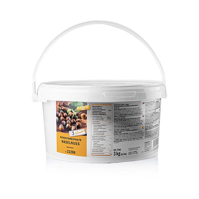 Pâte de noisettes, lisse, 88% de pulpe de noisettes, Dreidoppel, No.222, 3 kg