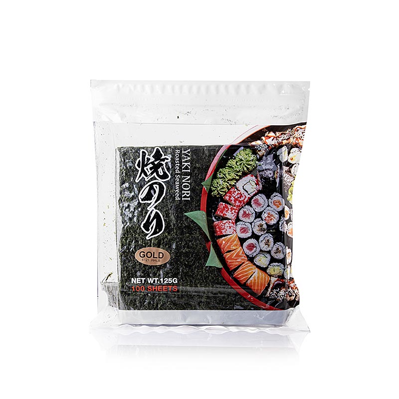 Cuckoo - Yakinori halbe Größe, getrocknete Algenblätter, geröstet, Gold, 125 g, 100 Blatt