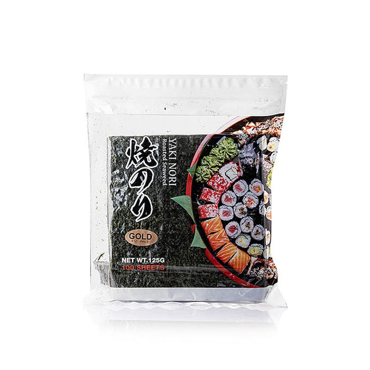 Cuckoo - Yakinori halbe Größe, getrocknete Algenblätter, geröstet, Gold, 125 g, 100 Blatt
