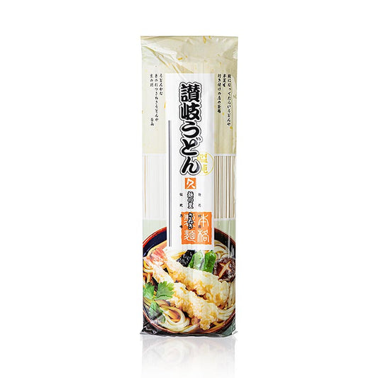 Udon - Weizennudeln, hell, flach, 3mm, ca. 24cm lang, Kubota, 250 g