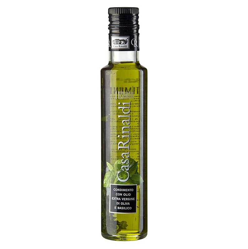 Huile d'olive vierge, Casa Rinaldi, aromatisée au basilic, 250 ml