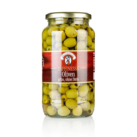 Hellriegel - Olives vertes, dénoyautées, en saumure, 935 g