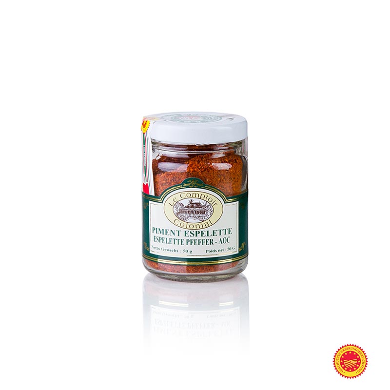 Piment d'Espelette AOP, le «Poivre » français, poudre de piment, 50 g